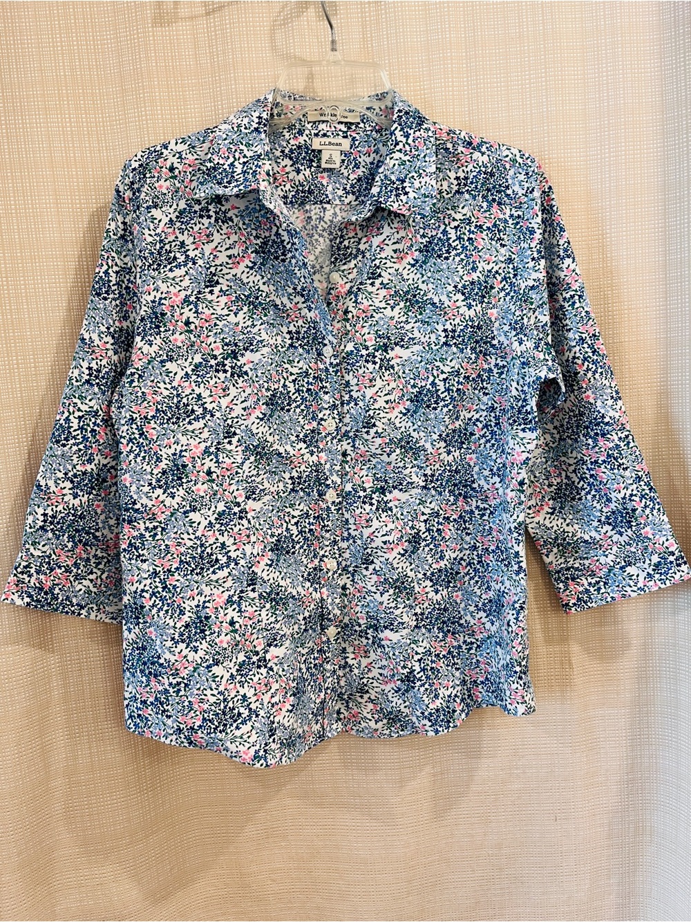 L.L. Bean Button Down Shirt Floral Preppy Literary Chic Cottagecore